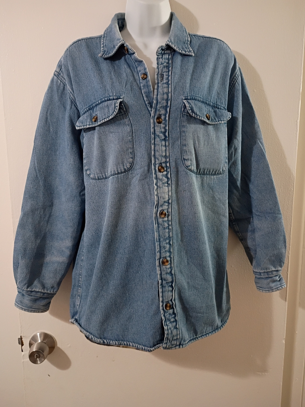 Route 66 Light Blue Denim Button-Front Jacket